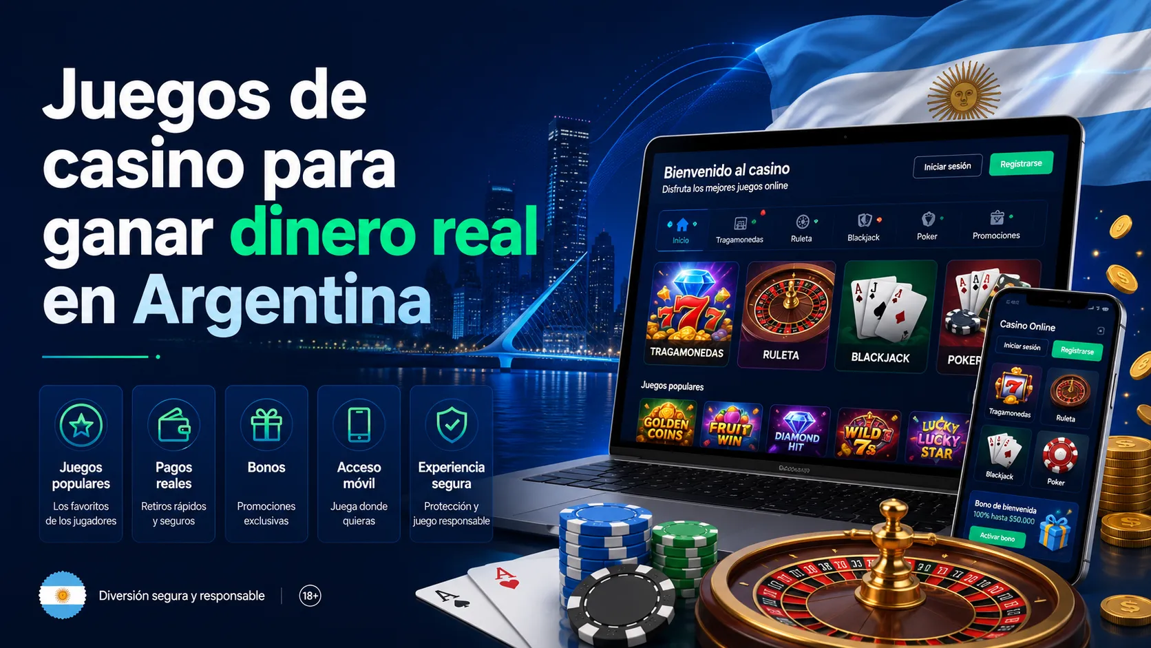 Juegos de casino para ganar dinero real en Argentina